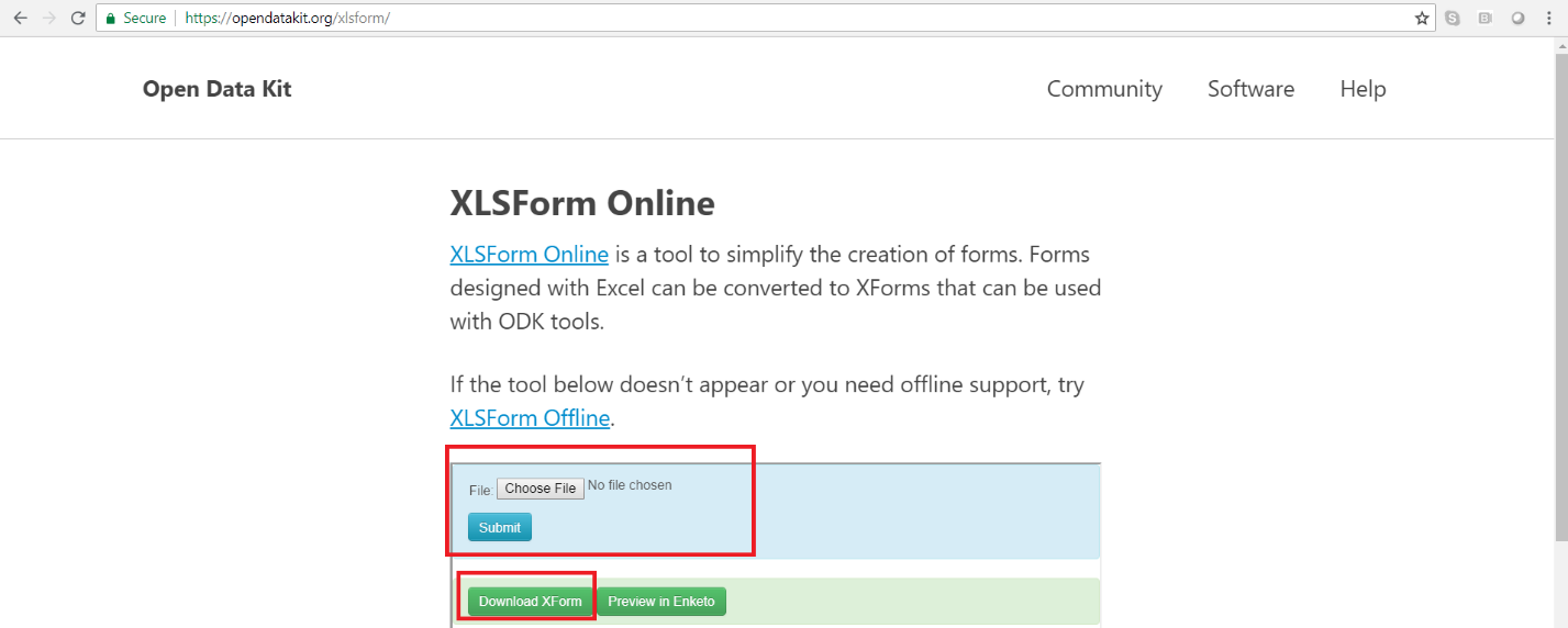 XLSForm online tool